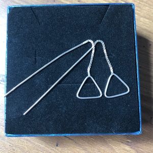 Sterling silver threader dangle earrings